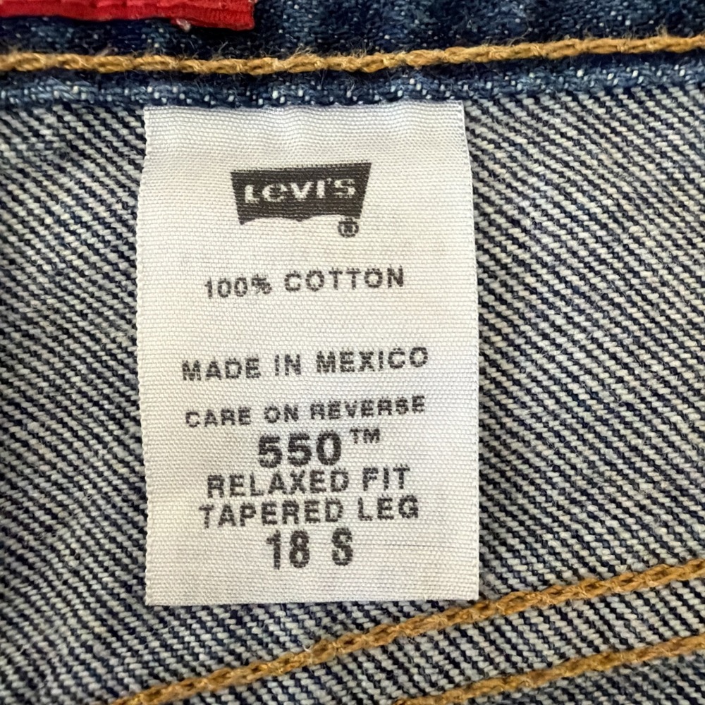 Levi's 550 Relaxed Fit Tapered Leg Jeans Womens 18 Short 100%‎ Cotton Mexico - Picture 2 of 10